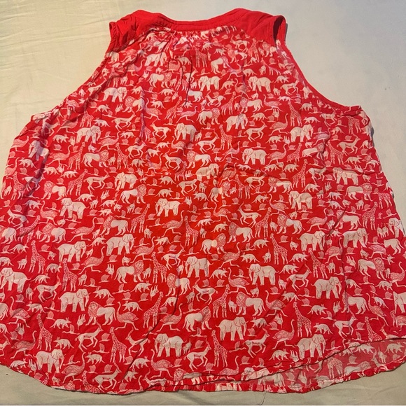 Anthropologie Red Animal Pattern Blouse - Picture 4 of 4